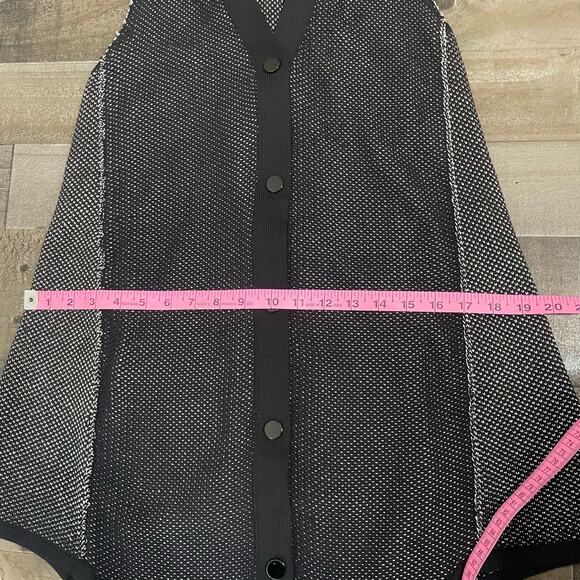 Missoni Sweater Vest Cardigan Sleeveless Racerback Knit Black Metallic Silver - Picture 15 of 16